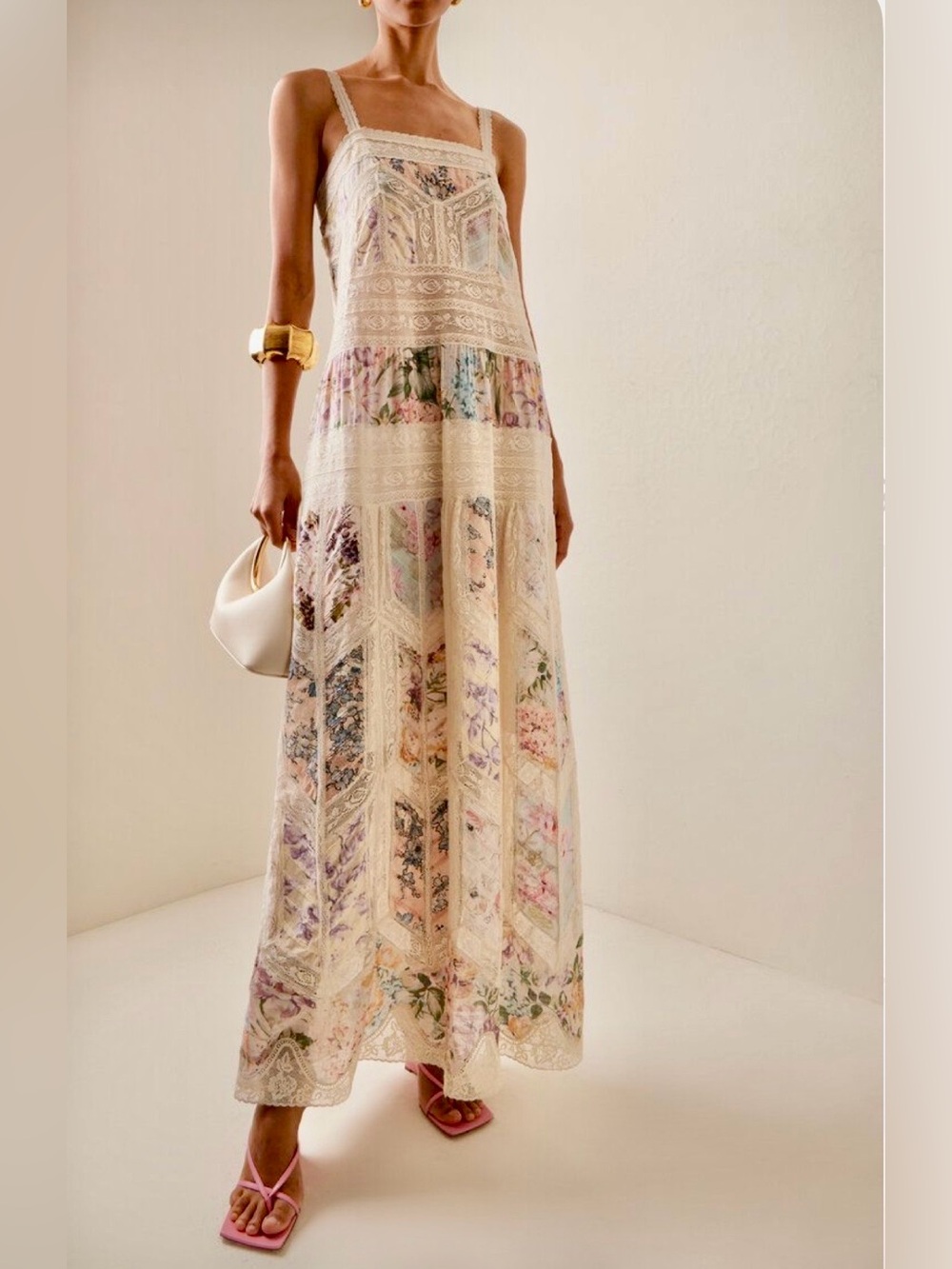 ZIMMERMAN Halliday Lace Trim Slip Dress